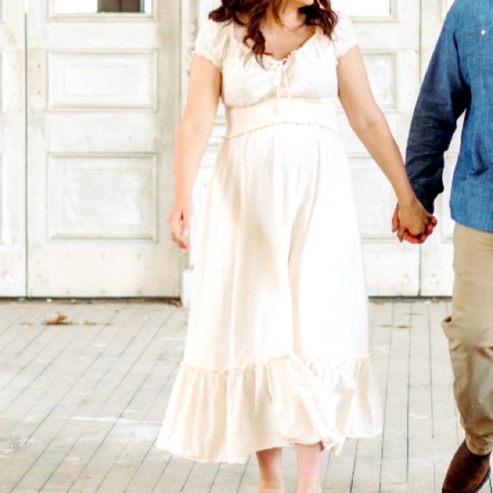 Cream midi dress